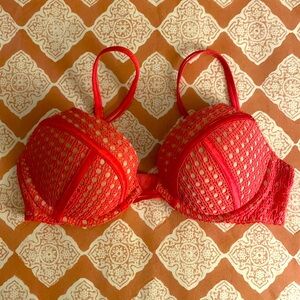 Victoria’s Secret pink padded lace bra sz 34 B